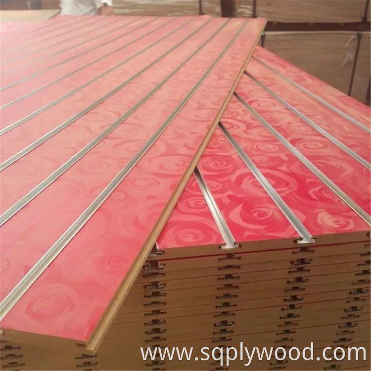 Grooved / Slot Melamine MDF Board with 11 Aluminium Strips